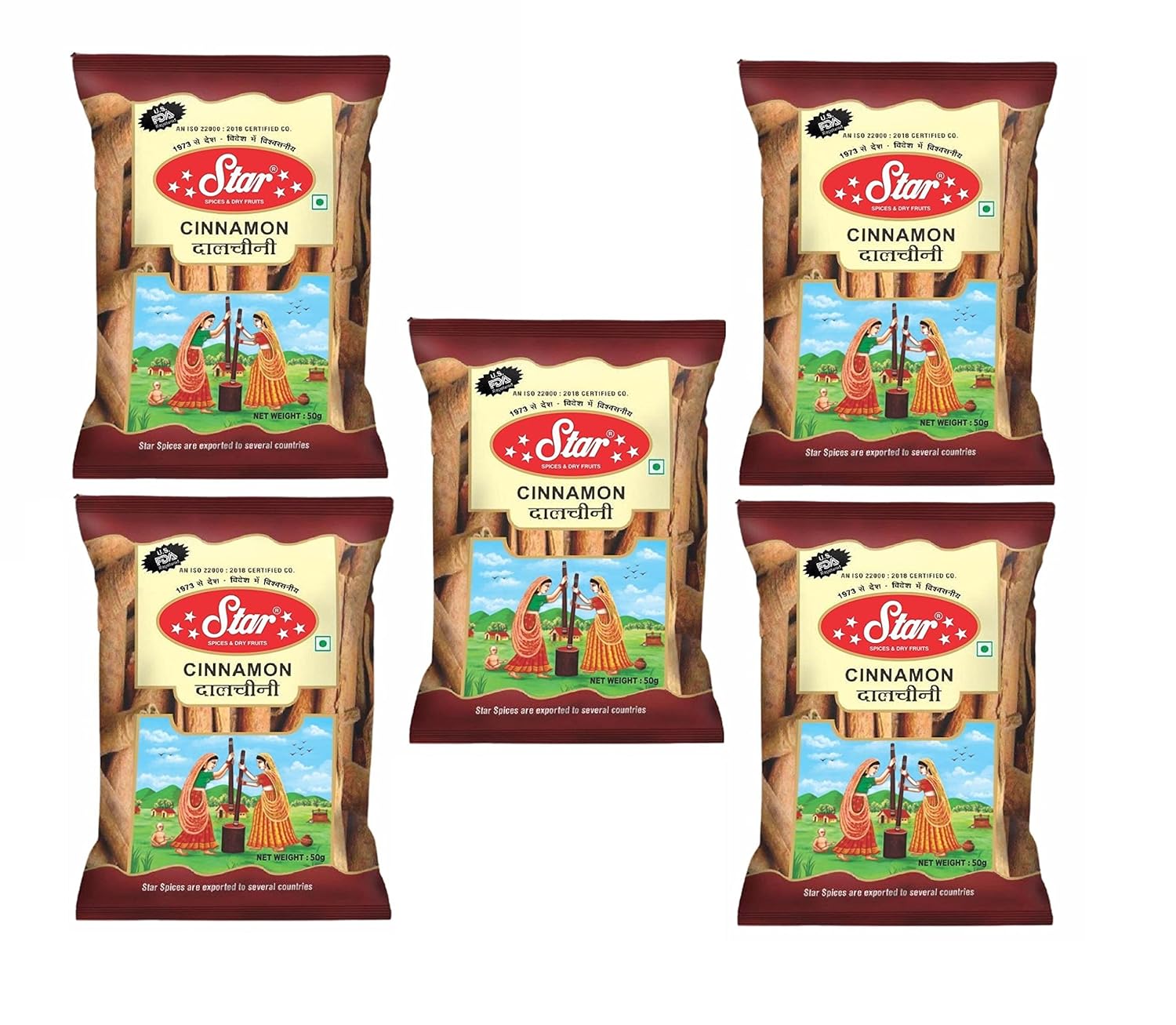 Star Spices Cinnamon Whole, 50 gm - Pack of 5