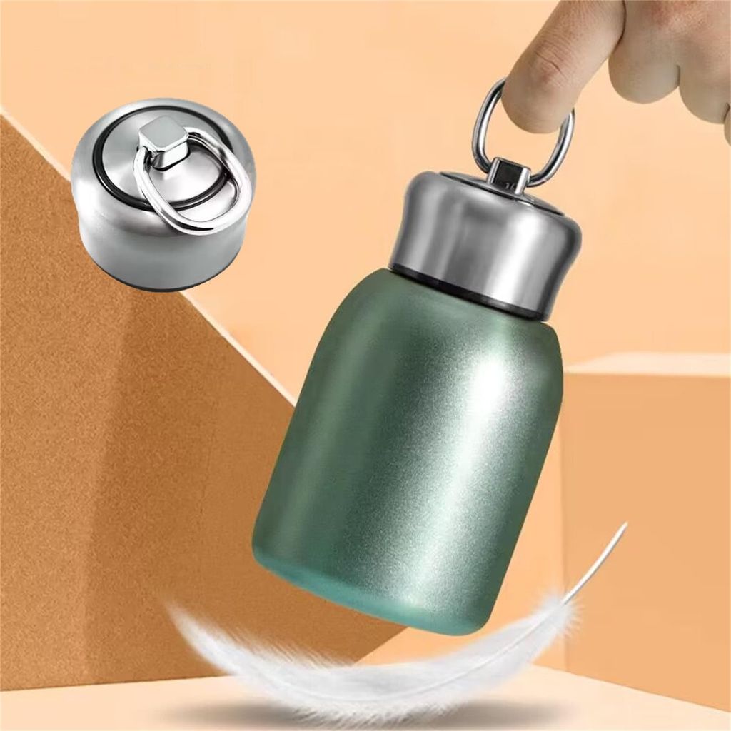 300ml Stainless Steel Insulated Water Bottle, Mini Bottle for Hot and Cold Drinks, Leakproof Travel Mug, Coffee Mug (Green)