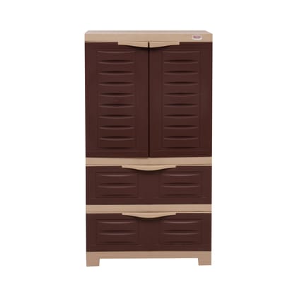 Supreme Furniture Fusion 01 BDR 2 Multipurpose, Waterproof Cupboard for Home, Living Room,(Size-Large, G.Brown/D.Beige)(Assembly:-DIY)