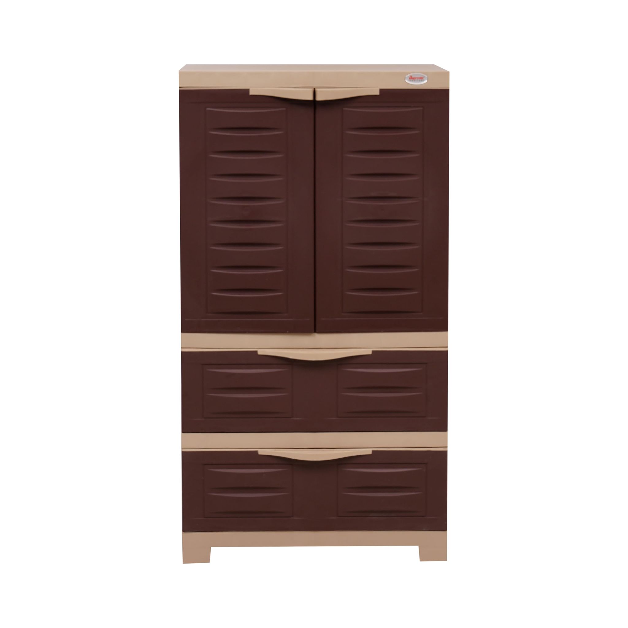 Supreme Furniture Fusion 01 BDR 2 Multipurpose, Waterproof Cupboard for Home, Living Room,(Size-Large, G.Brown/D.Beige)(Assembly:-DIY)