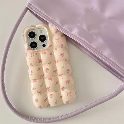Cute Bubble Bow Pink Floral Summer iPhone Soft Silicone Case-iPhone 13 / iPhone 14