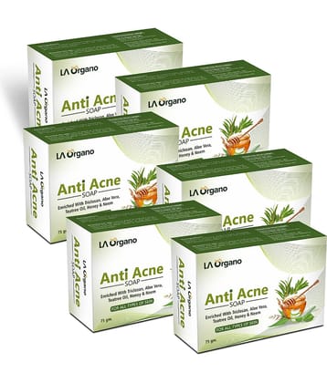 LA ORGANO Anti Acne Soap For Remove Acne, Blemishes & Scars Soap 75 g Pack of 6