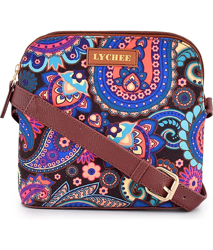 SAKWOODS Sling Bag Canvas Set of 1 ( Blue )