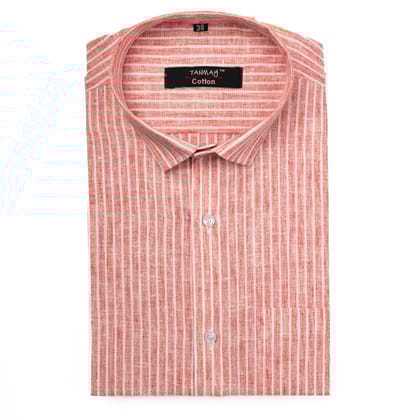 Red Color Cotton Lining Shirts For Men-38/M / Full