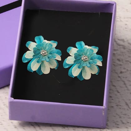 Big Fish Scale Earring Studs | Aqua Colour Big Fish Scale Earring Studs | Aqua Colour