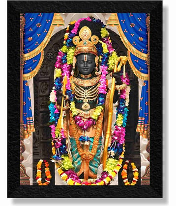 saf Ram lalla Premium framed wall paintings for wall decoration, living room Digital Reprint 14 inch x 11 inch Painting (With Frame)