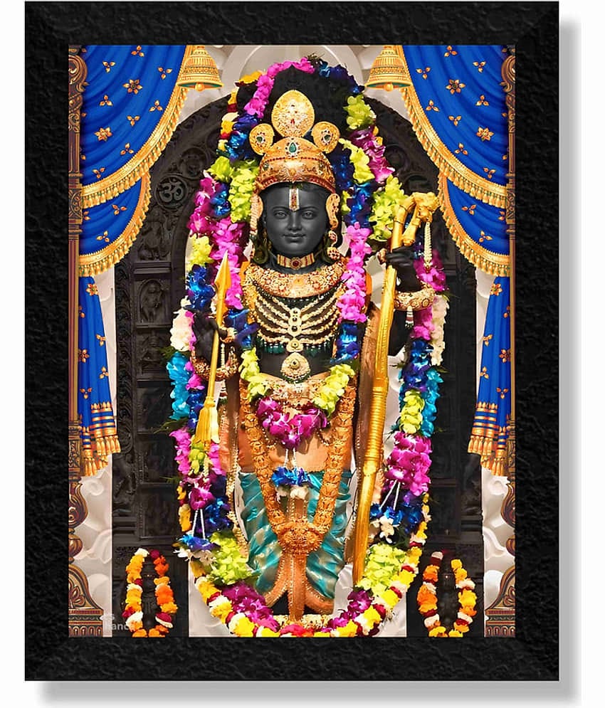 saf Ram lalla Premium framed wall paintings for wall decoration, living room Digital Reprint 14 inch x 11 inch Painting (With Frame)