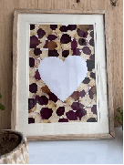 Heart-Shaped Rose Petal Pressed Flower Frame  Handmade Botanical Gift for Valentines & Anniversaries
