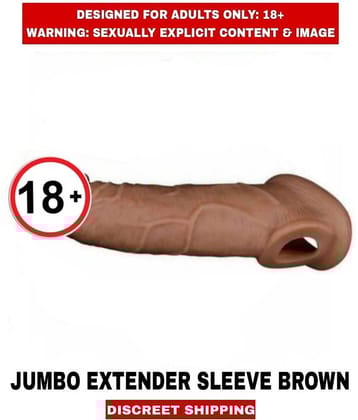 Jumbo Dragon Brown Color Close Ended Soft Silicon Penis Sleeves For Men