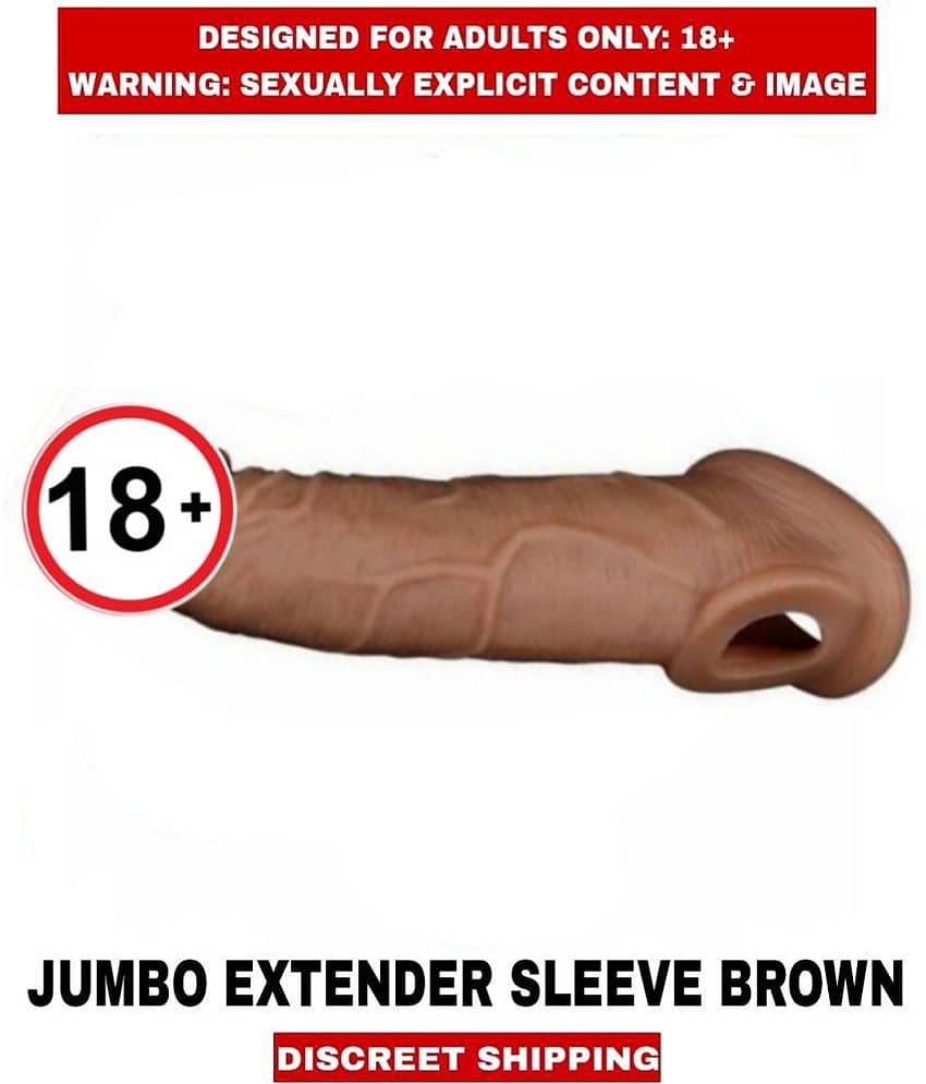 Jumbo Dragon Brown Color Close Ended Soft Silicon Penis Sleeves For Men