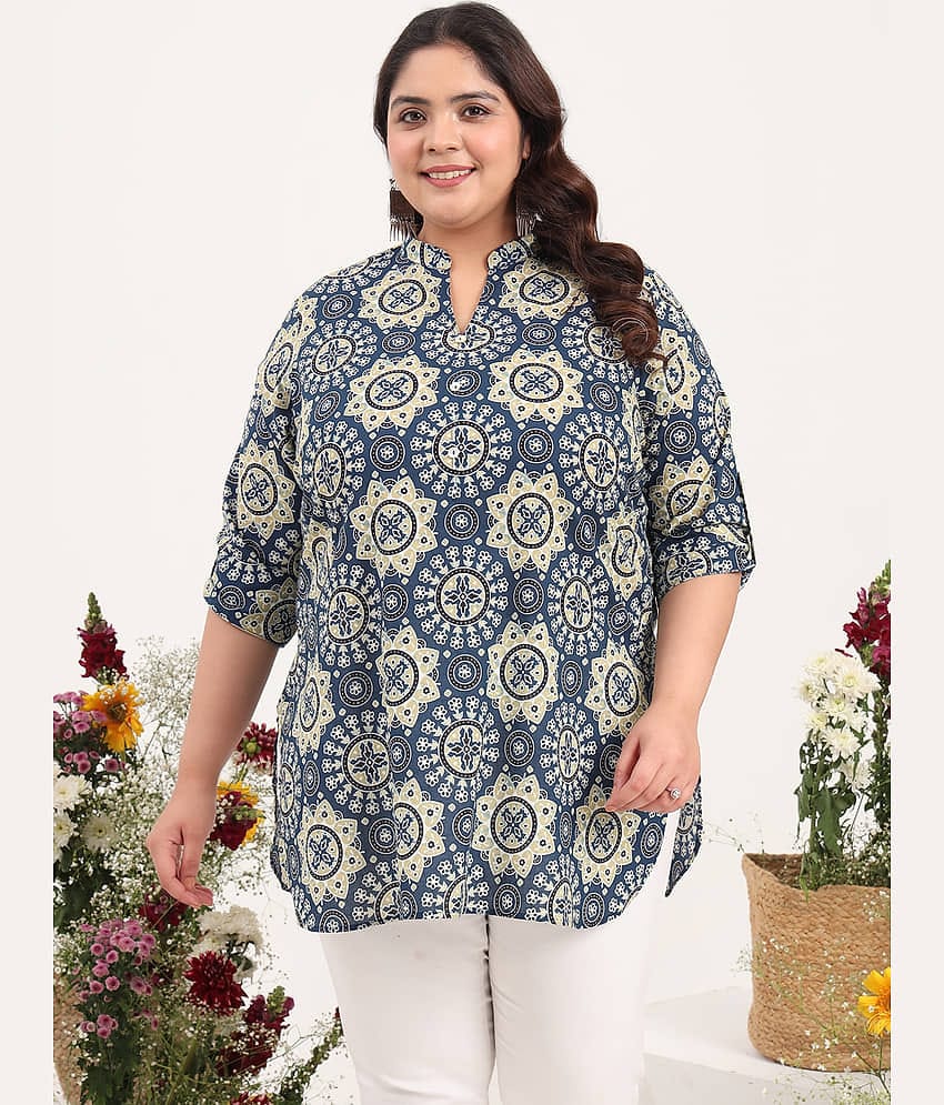 Tissu Women's Cotton Printed Straight Kurti - ( Multicolor )