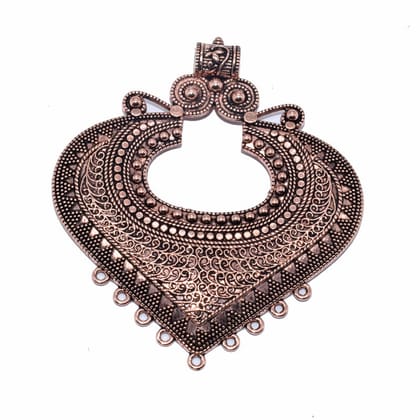 German Silver Metal Oxidized Copper Pendant  ,(CPPC-007) , Per Packet of 2 Pcs-Per Packet of 2 Pcs / 84 MM