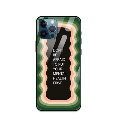 Mental Health Quote Olive Green - Glass Cases For iPhone Models-Apple iPhone 15 Pro