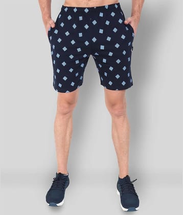 Zeffit - Navy Cotton Blend Men's Shorts ( Pack of 1 )