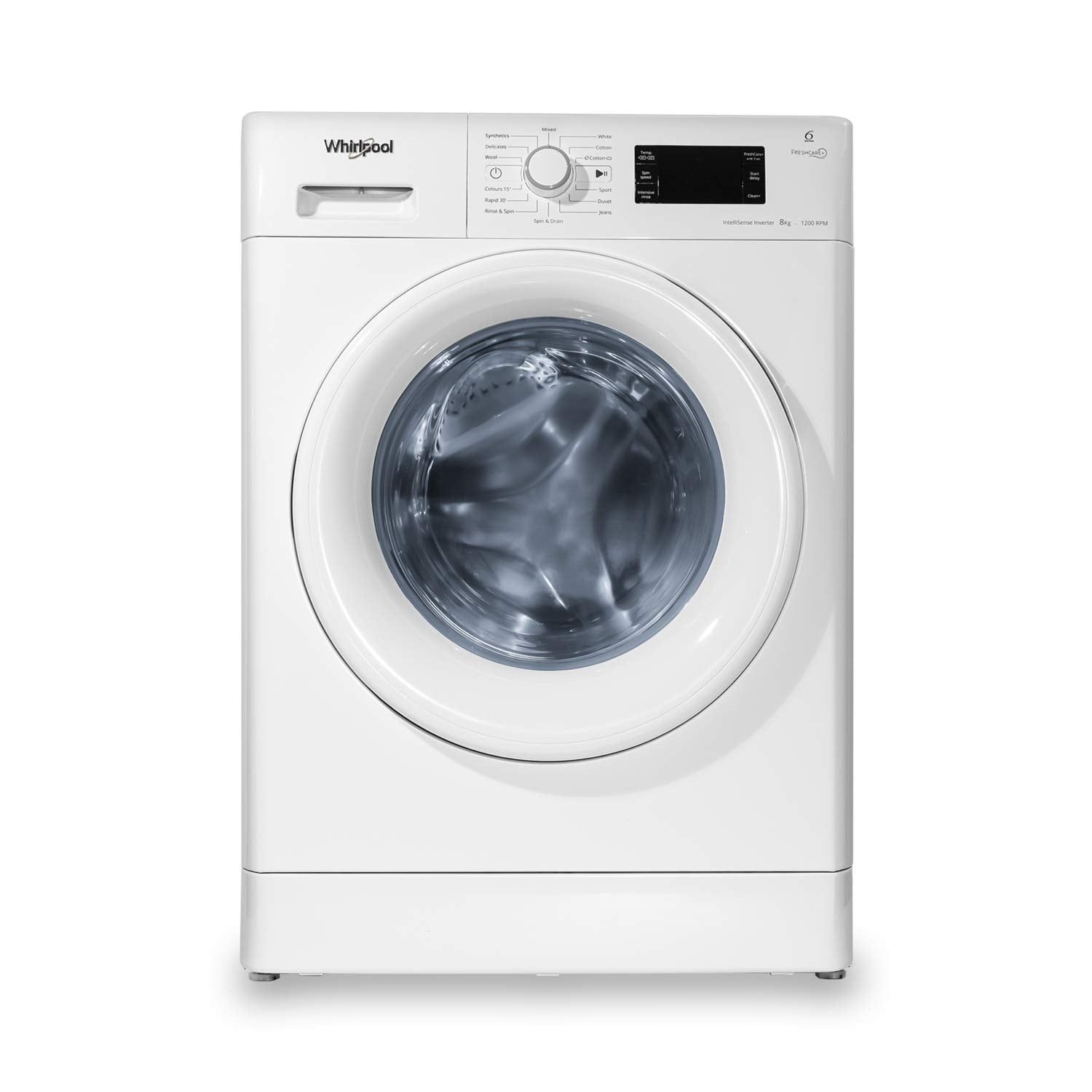 Whirlpool 8 kg Inverter Fully Automatic Front Load Washing Machine (Fresh Care 8212, White, Inbuilt Heater) Whirlpool 8 kg Inverter Fully Automatic Front Load Washing Machine (Fresh Care 8212, White, Inbuilt Heater) - White