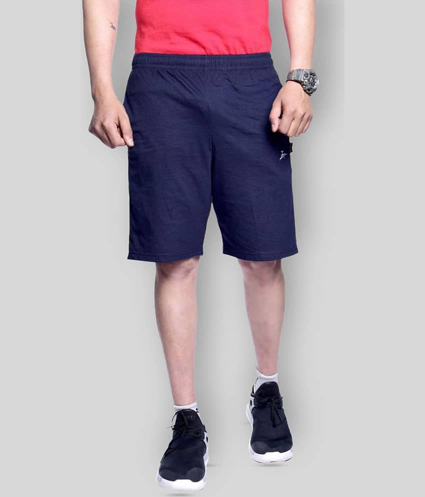 Zeffit - Blue Cotton Blend Men's Shorts ( Pack of 1 )