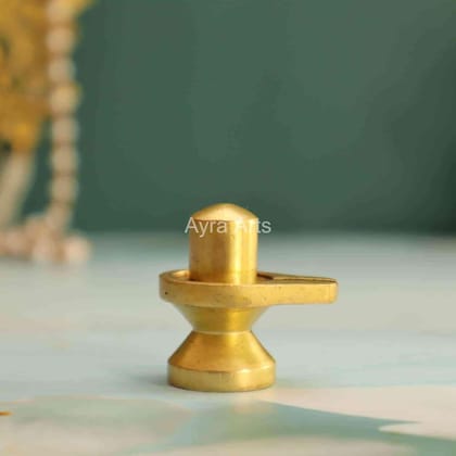 Brass Shiv Ling Pithalai Lingam Statue for Pooja - 1.2 Inch Height