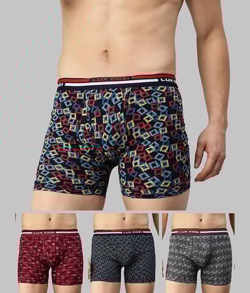 Pack of 3 Lux Cozi - Black Cotton Men's Trunks