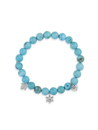 Blue Turquoise Beads Charm Bracelet For Anxiety