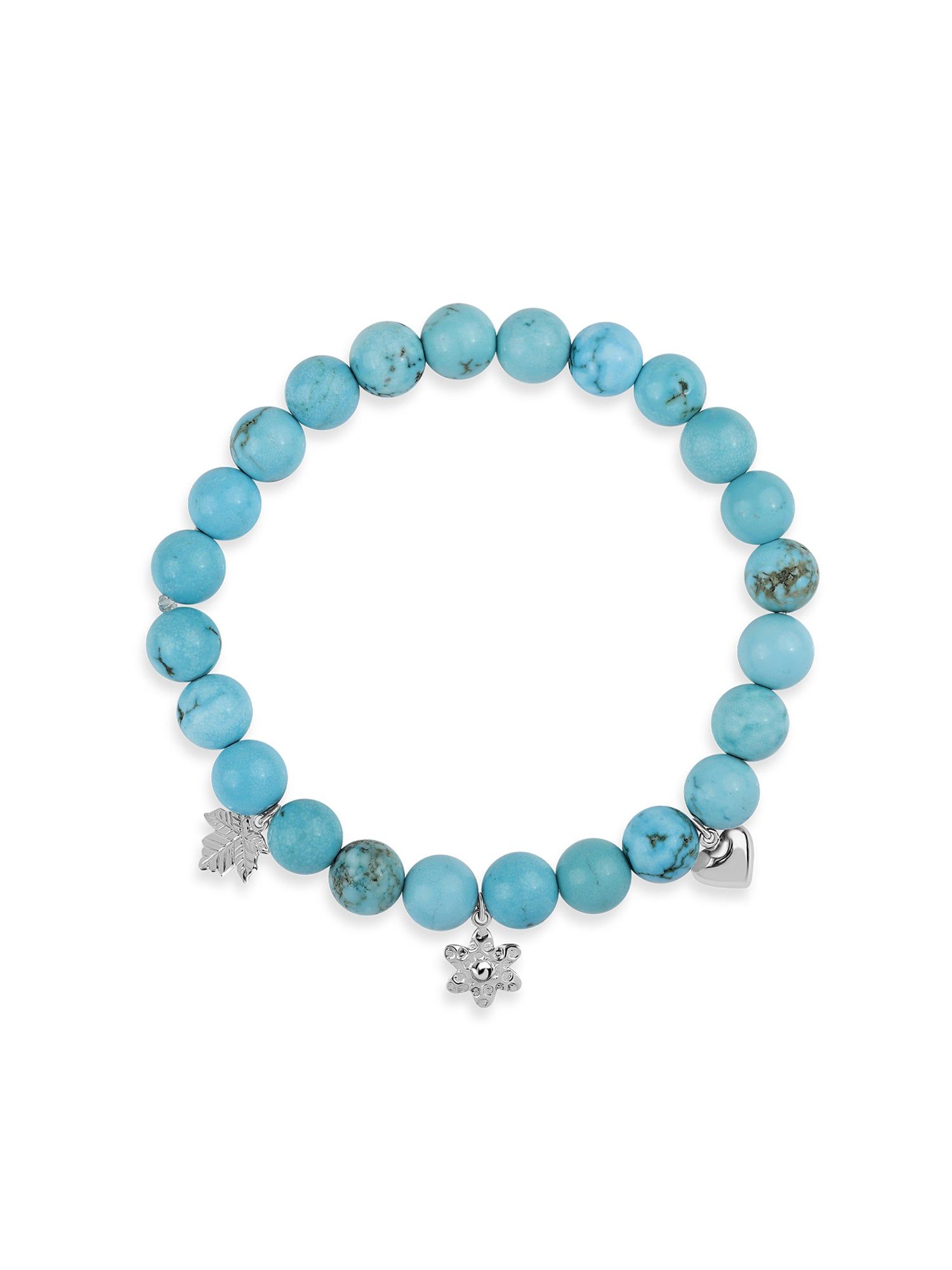 Blue Turquoise Beads Charm Bracelet For Anxiety