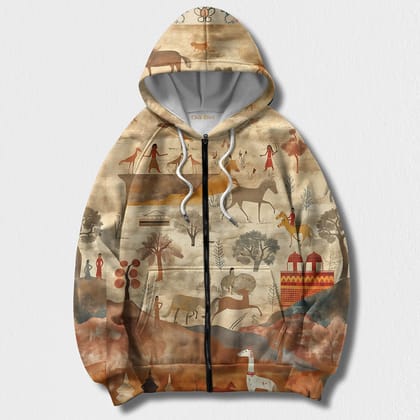 Harappa * Printed Hoodie #2-XS / Zipper