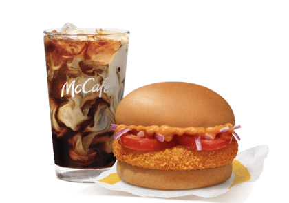 McAloo Tikki Burger + Iced Coffee