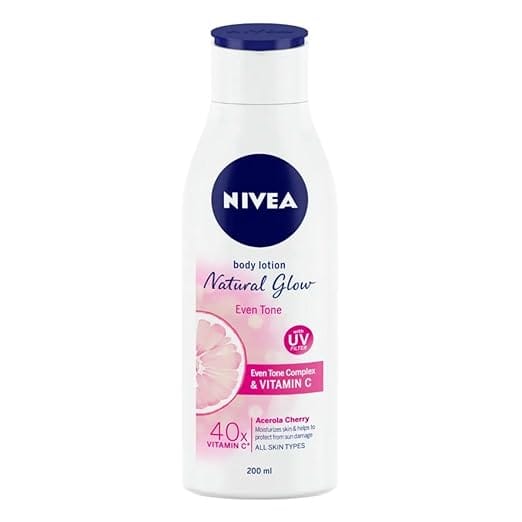 Nivea Body Lotion, Natural Glow, Even Tone, Uv Protect & 40x Vitamin C - 200 ml
