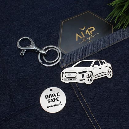 Jaguar I-Pace 2021 Keychain-Side View / Silver