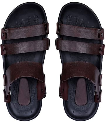 Style Height Brown Faux Leather Sandals