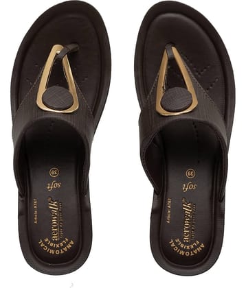 Aerowalk - Brown Women's Leather Slipper