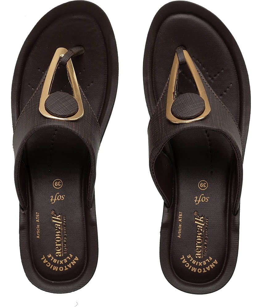 Aerowalk - Brown Women's Leather Slipper