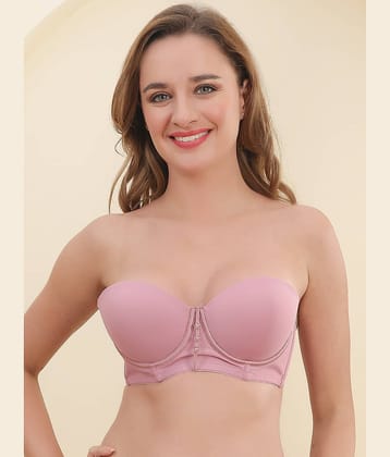 PrettyCat Pack of 1 Polyester Lightly Padded Strapless Bra For Women ( Wine )