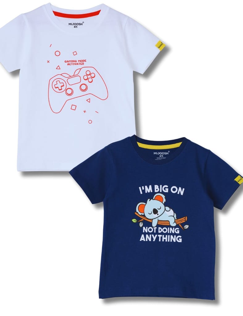Modern Kids Boys T-Shirt Estate Blue / White, Soft Cotton, Ages 2-6 (2pcs pack) 2025 at ShopCirc
