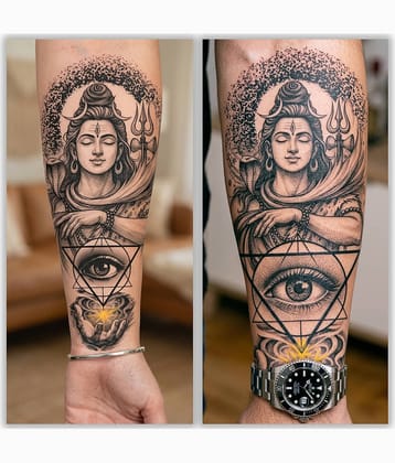 The Canvas Arts Lord Mahadev Calm Position Temporary Tattoo Body Tattoo