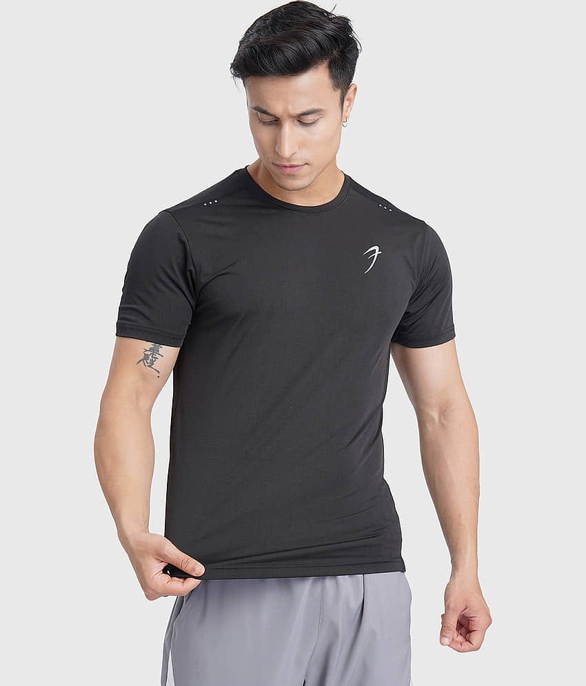 Fuaark Black Polyester Regular Fit Men's Sports T-Shirt ( Pack of 1 )