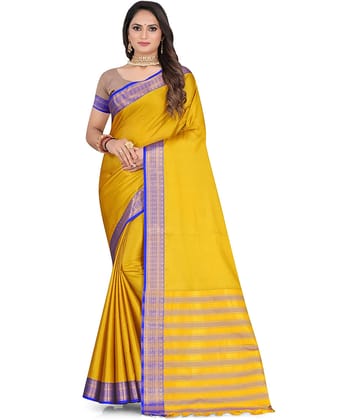 LEELAVATI Silk Woven Saree With Unstitched Blouse Piece ( Multicolor )