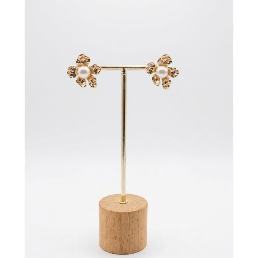 Earrings Golden Floral