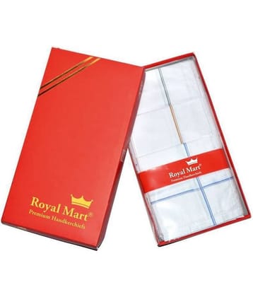 Royal Mart 12 Pieces White Satin Colour 15 Inch Complete Face Cover Handkerchief Men's Cotton Striped | Comfortable and Convenient for Long Hours | Multi Colour| ["Multicolor"] Handkerchief (Pack of 12) ["White"] Handkerchief (Pack of 12)