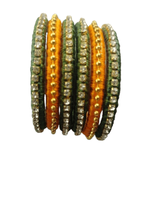 Gold Plated Charm Bangle Bracelet Set