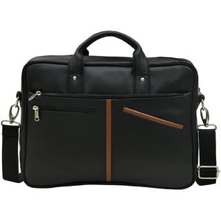 MATRICE laptop cum messenger bag with Black-Tan faux vegan leather(NE-S-0795-BlackTan) MATRICE laptop cum messenger bag with Black-Tan faux vegan leather(NE-S-0795-BlackTan)