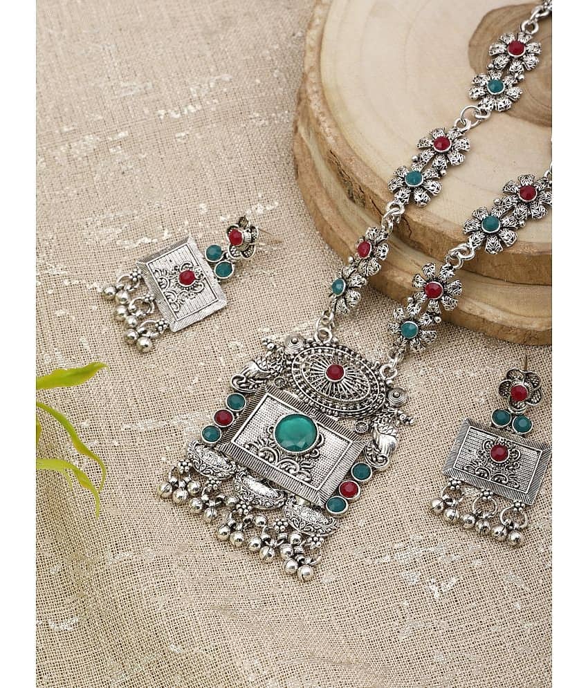 PUJVI Multi Color German Necklace Set ( Pack of 1 )