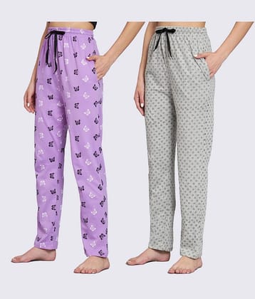 Canblar Multicolor Cotton Womens Nightwear Pajamas ( Pack of 2 ) - None