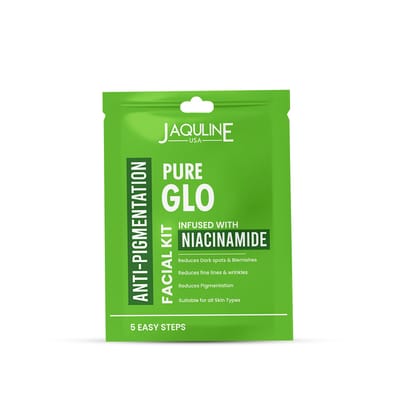 Jaquline USA Pure GLO Anti-Pigmentation Facial KIT With Niacinamide & Hyaluronic Acid to Improves Skin Texture | for all skin types