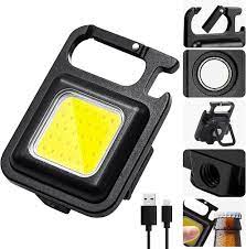 Multifunctional LED Flashlight Keychain - Rechargeable, Bottle Opener