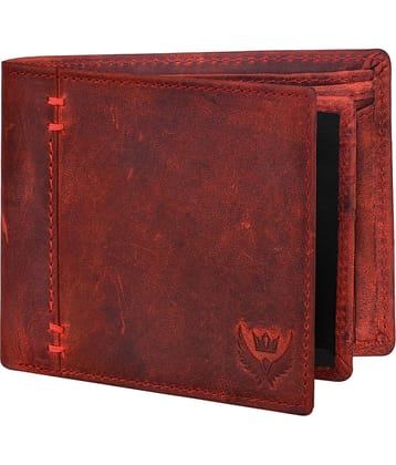 Lorenz Maroon 100% Leather Men's RFID Wallet ( Pack of 1 )