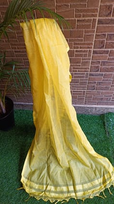 Bright Kota Mini Check Yellow Dupatta