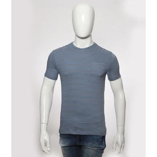 Red Line Light Blue  Crew Neck T-Shirts