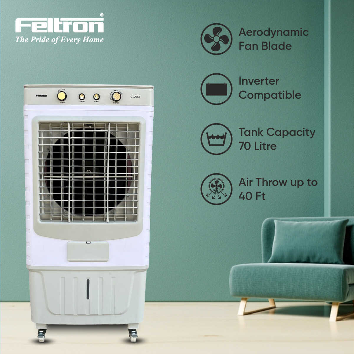 Feltron 70 Ltr Desert Air Cooler (Hulk Plus)