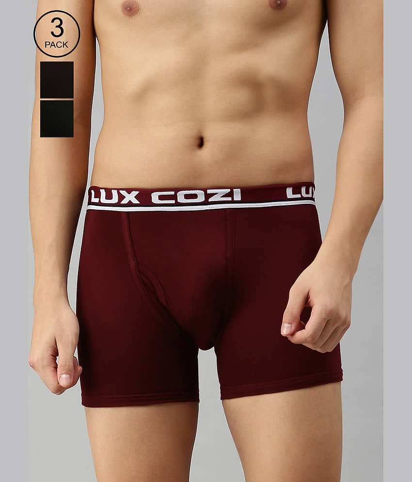 Pack of 3 Lux Cozi - Multicolor Cotton Blend Men's Trunks