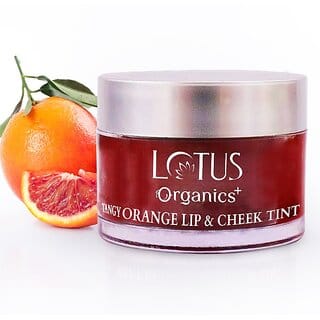 Lotus Organics+ Tangy Orange Lip & Cheek Tint|Ntural Organic & Youthful Glow|All Skin Types Tangy Orange (Pack Of: 1, 10 G)
